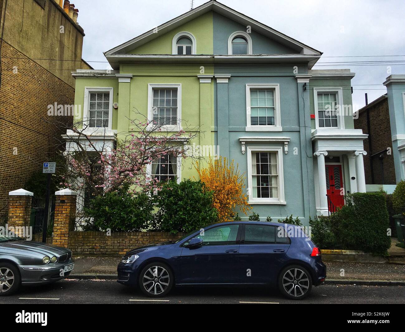 Georgische Häuser in wohlhabenden Forest Hill in London, England Stockfoto