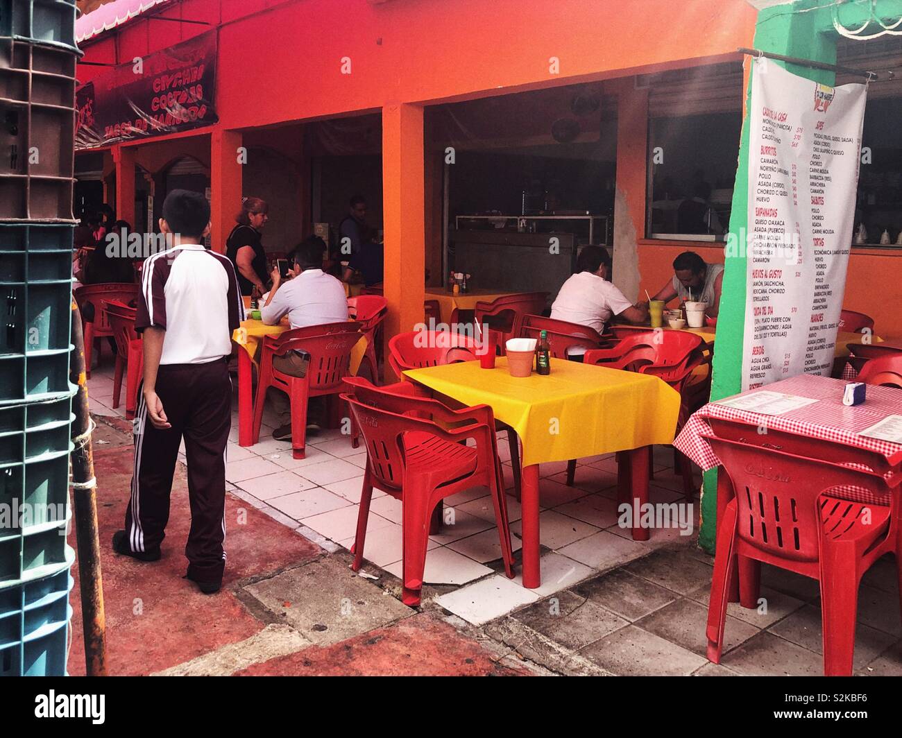 Street Restaurant in Cancun, Mexiko Stockfoto