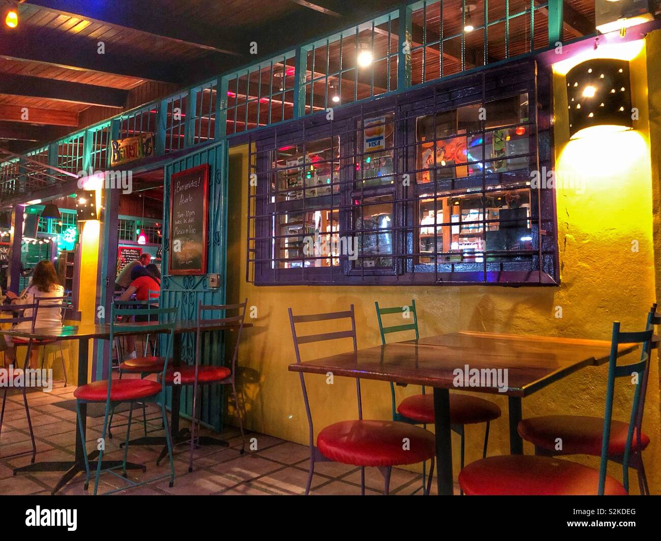 Eine Terrasse eines Restaurants. Stockfoto