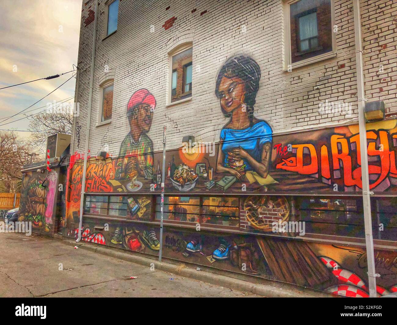 Urban Street Art in Toronto, Kanada. - Smartphone-aufgenommenes Stockfoto
