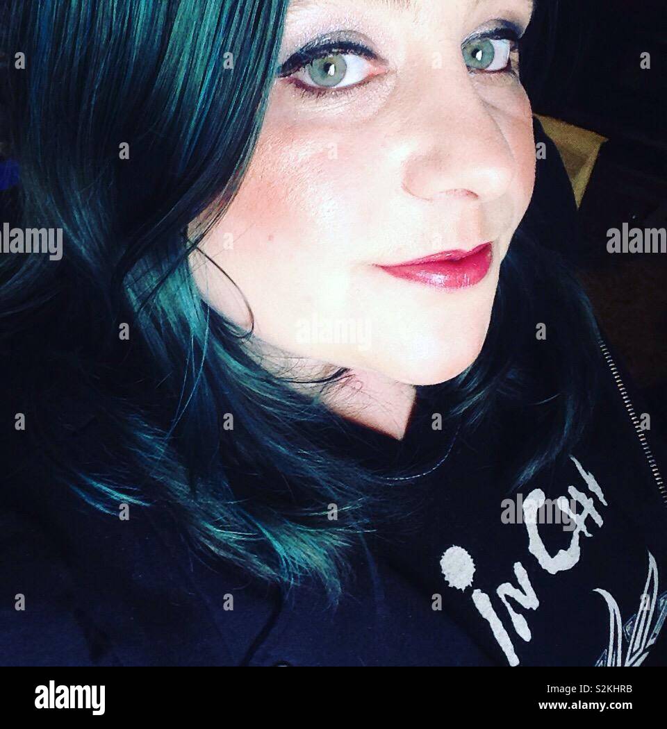 Blaue Haare Stockfoto