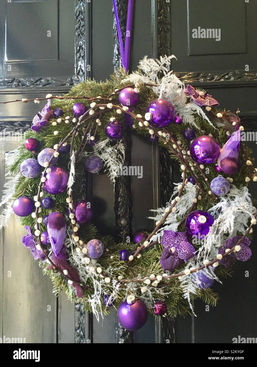 Weihnachten Kranz in Amsterdam Stockfoto