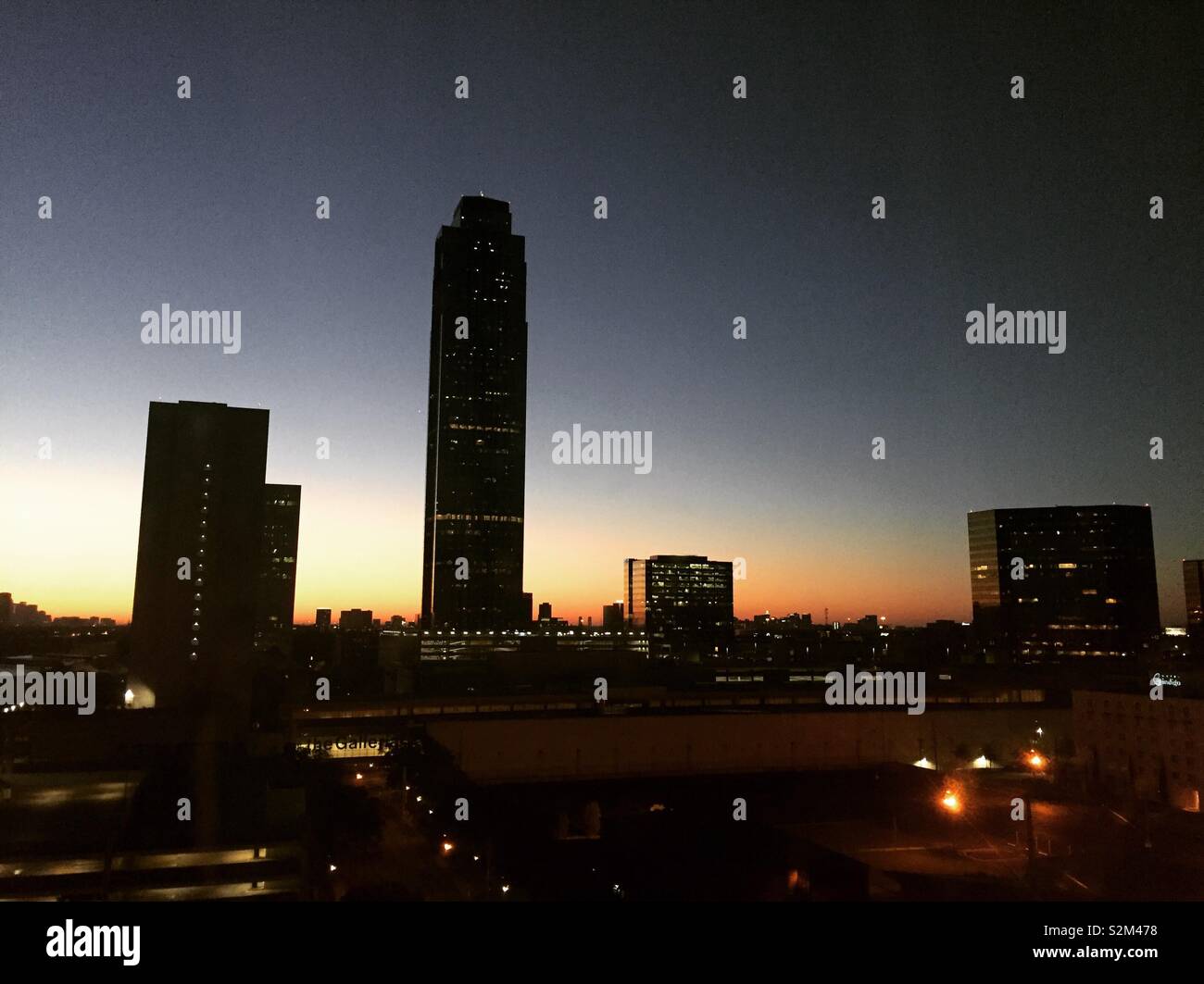 Sonnenaufgang in Houston, Texas Stockfoto
