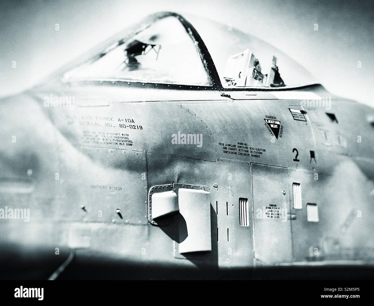 Fairchild Republic 10 - eine militärische Flugzeuge - Smartphone-aufgenommenes Stockfoto