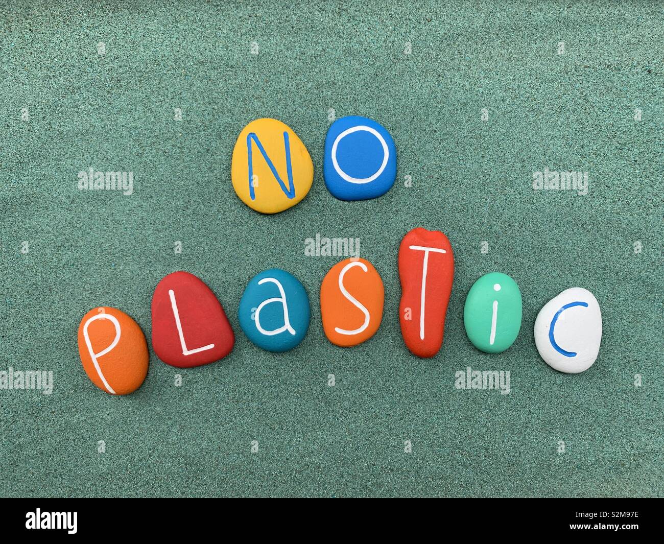 Kein Plastik in unseren Planeten Stockfoto