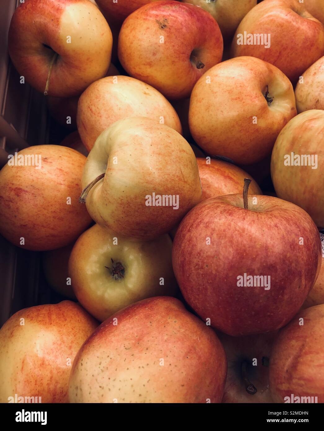 Saftige köstliche reife rote Äpfel für gesunde Ernährung Stockfoto