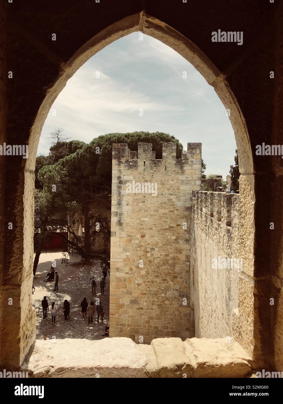 Castelo de São Jorge in Lissabon Stockfoto