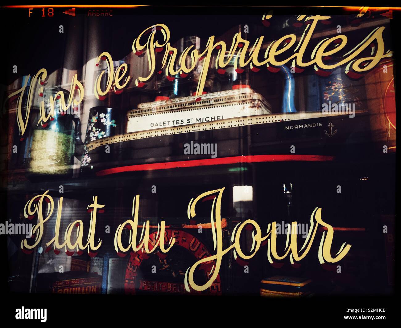 Shop Fenster eines Pariser Restaurant - Paris - Frankreich Stockfoto