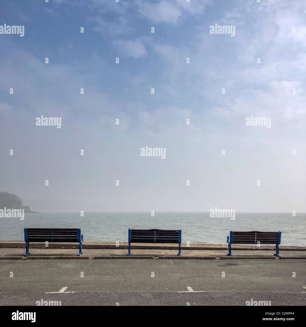 Blick auf das Meer. - Smartphone-aufgenommenes Stockfoto