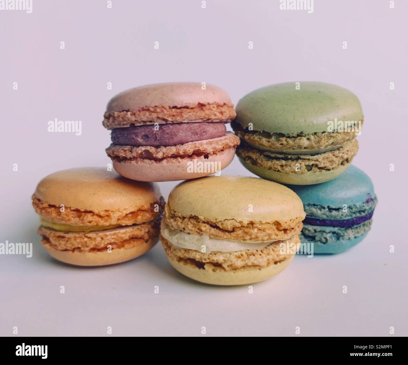 Bunte Makronen Stockfoto