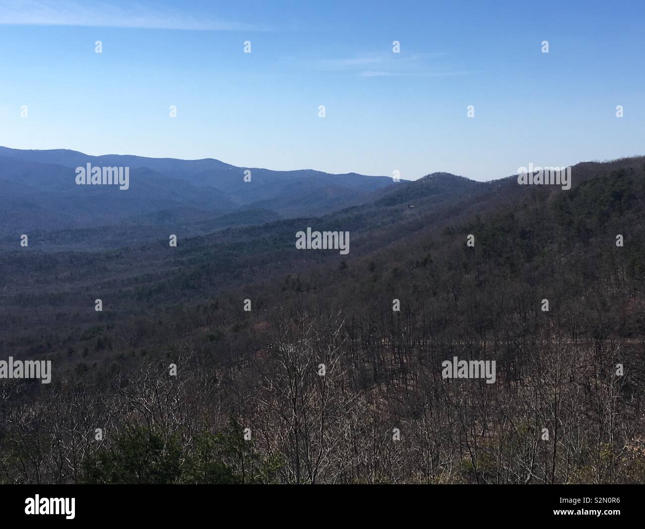 Spät Winter-North Georgia Mountain Stockfoto
