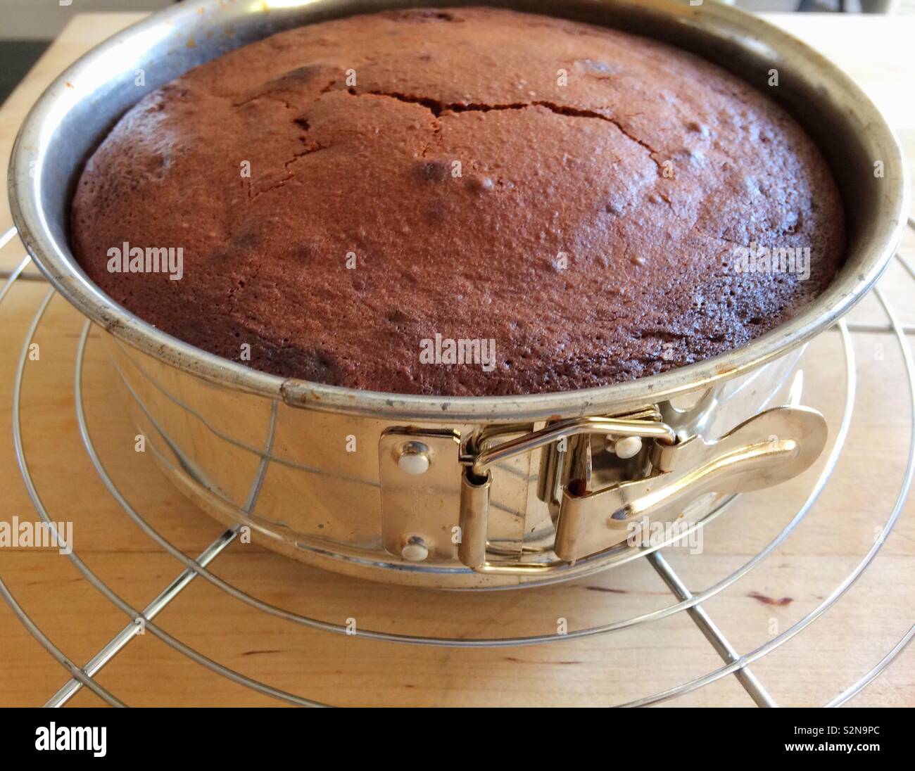 Schokolade & stout Kuchen in einer Springform - Smartphone-aufgenommenes Stockfoto