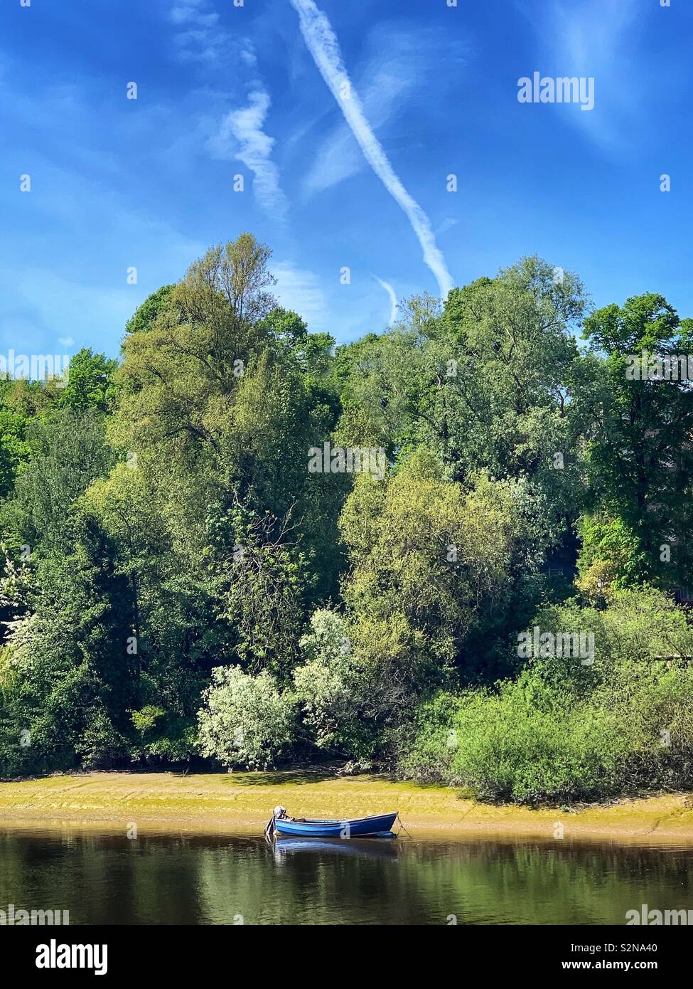 Fluss Dee, Chester, England - Smartphone-aufgenommenes Stockfoto