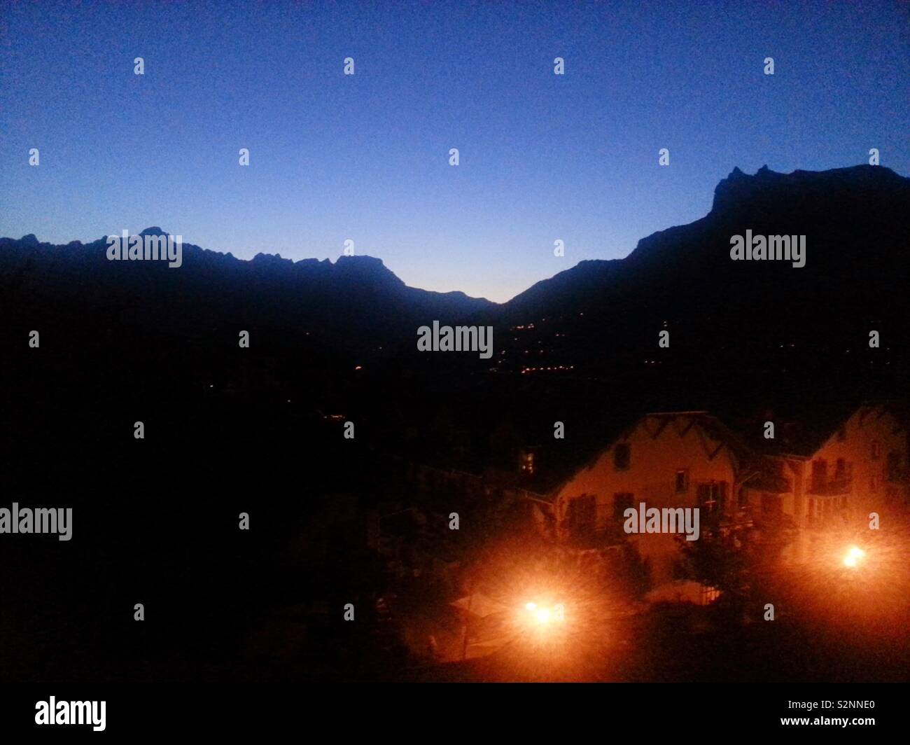 Abend mountain night light Stockfoto