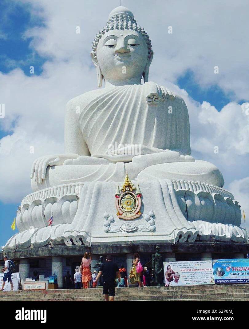 Giant Buddha Phuket - Smartphone-aufgenommenes Stockfoto