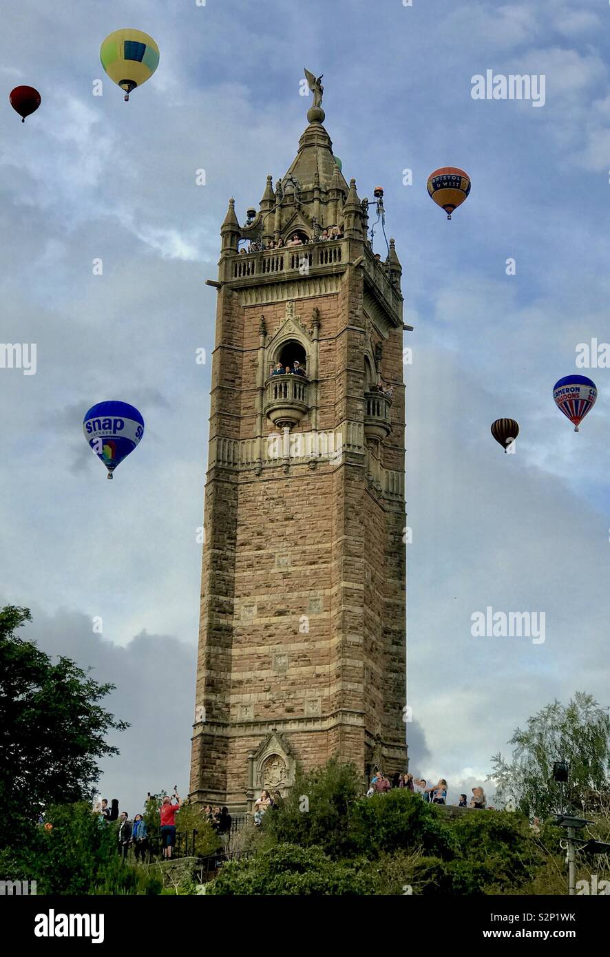 Cabot Tower, Bristol Balloon Festival Stockfoto