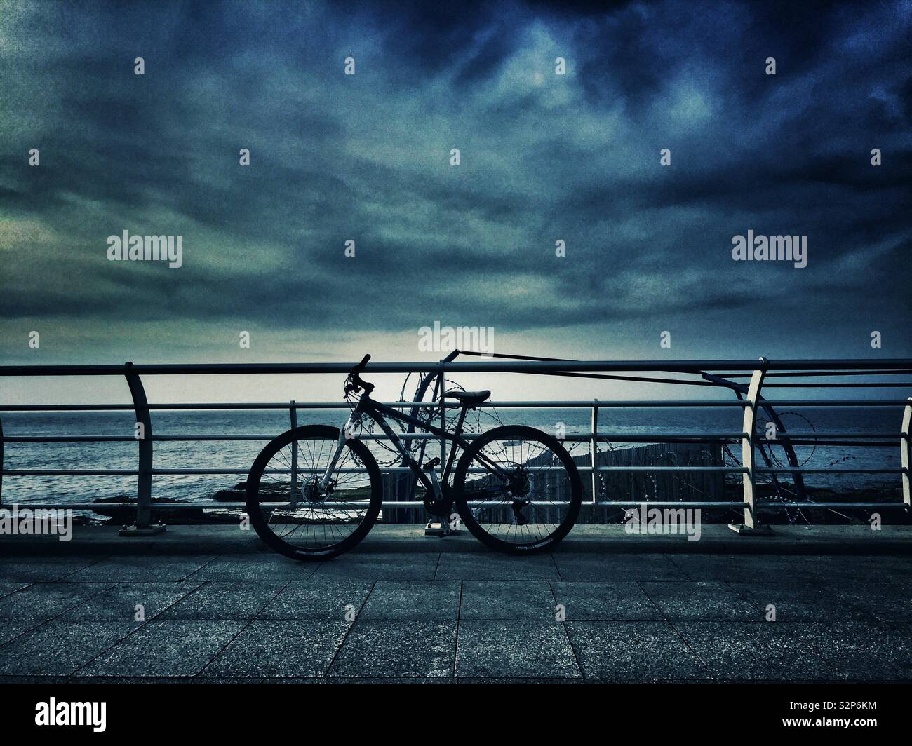 Fahrrad am Strand Stockfoto