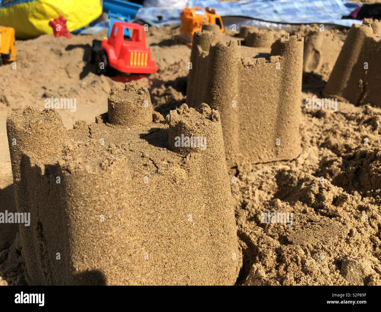 Sandcastles Margate Strandspielzeug Sommer Stockfoto