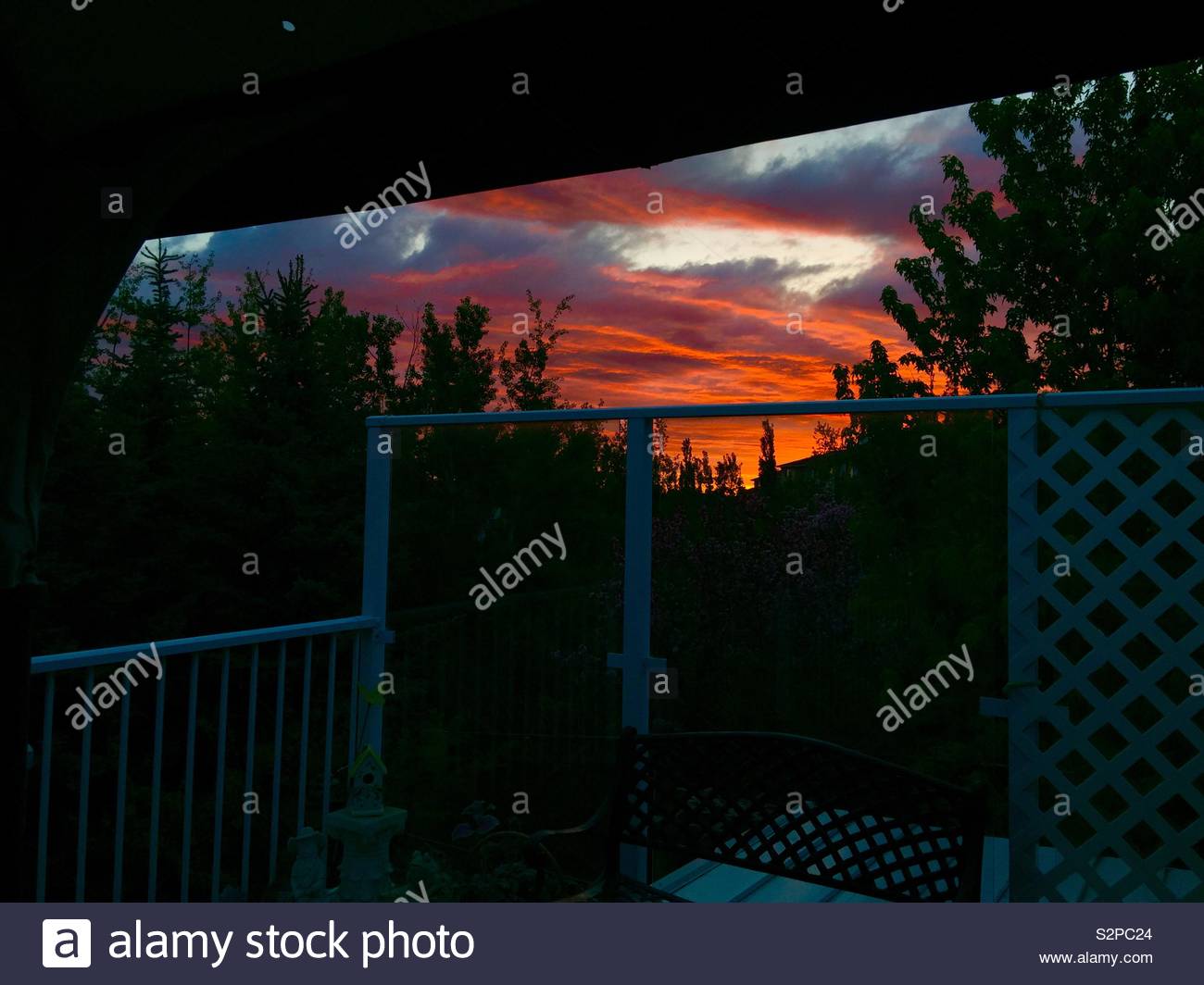 Sunrise, 5:20, 4. Juni, Calgary, Alberta, Kanada. Stockfoto
