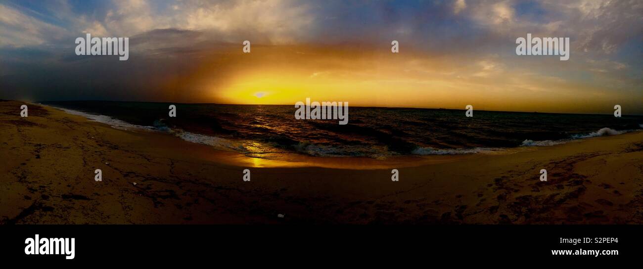 Sonnenuntergang über Afrika, North Coast, Ägypten Stockfoto