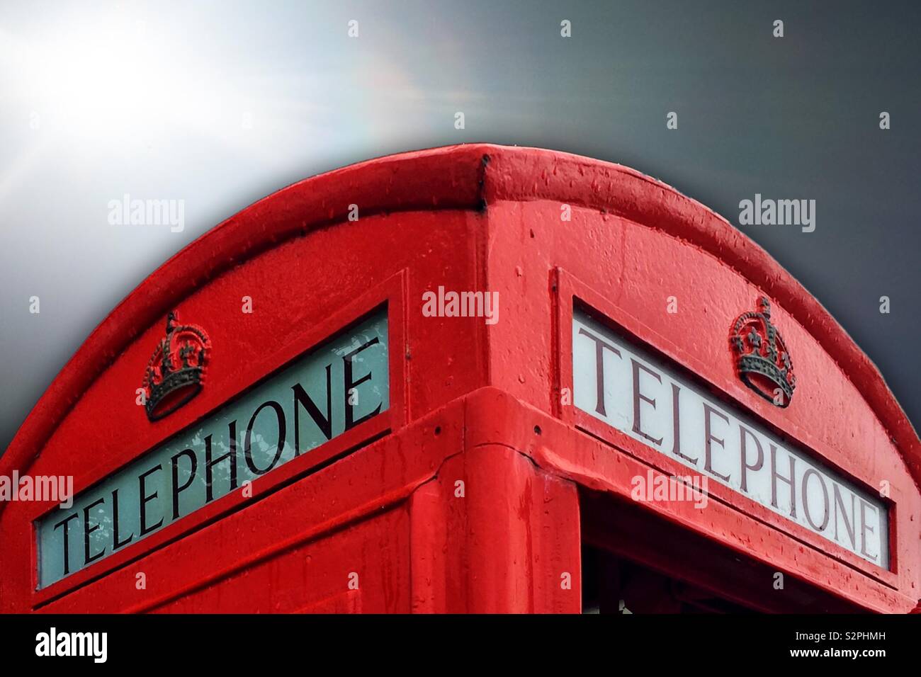 Rote Telefonzelle. Telefon Kiosk. Stockfoto