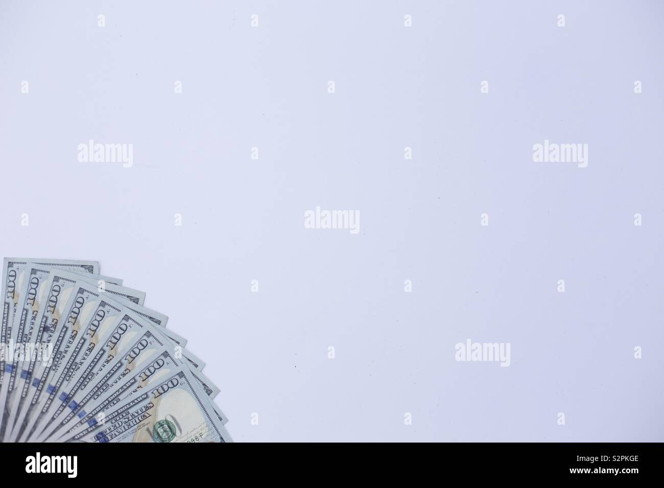Geld und Dollarscheine Stockfoto