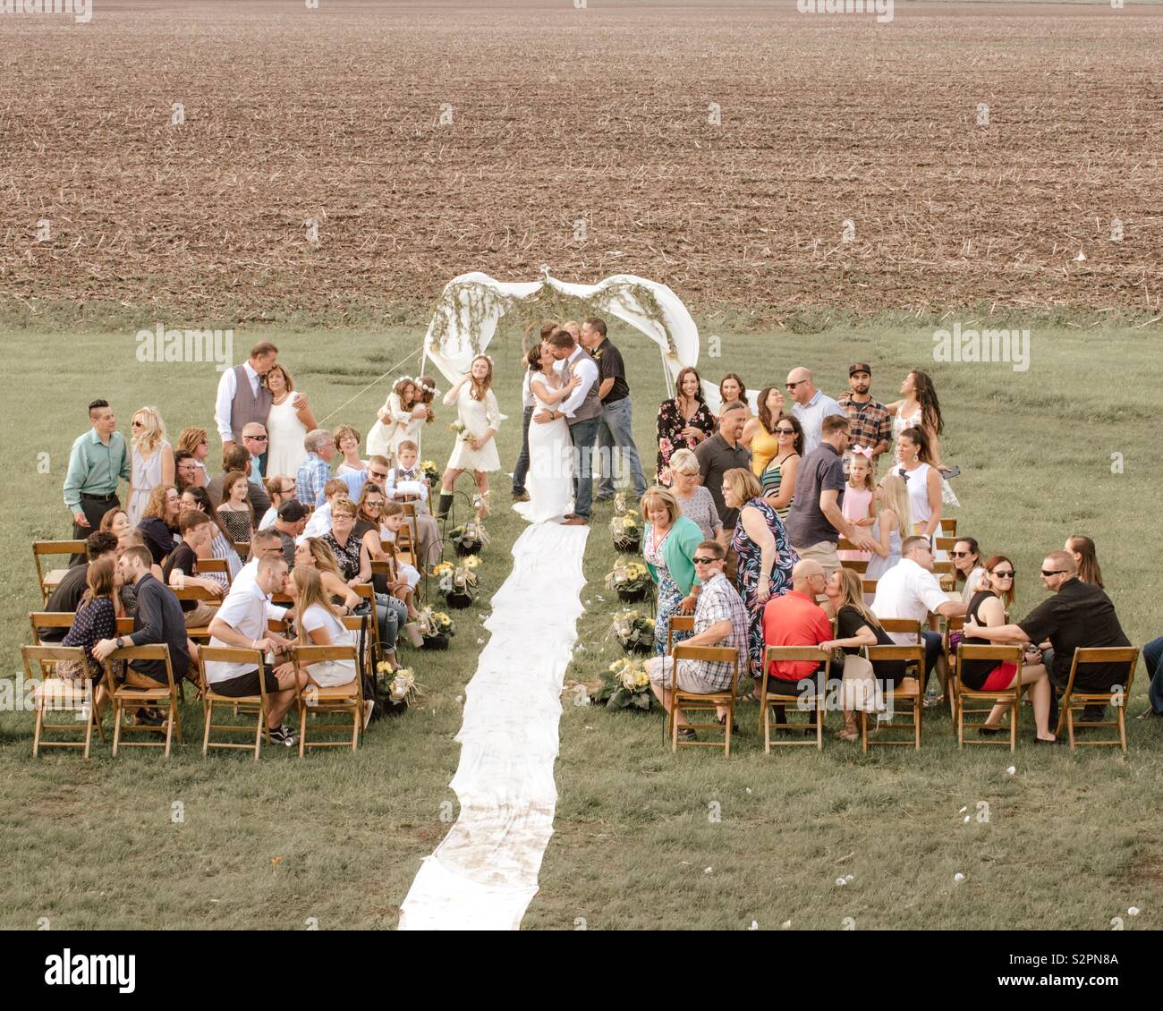 Bauernhochzeit - Smartphone-aufgenommenes Stockfoto