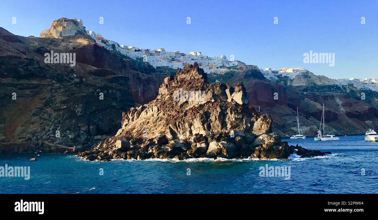 Oia Santorini - Smartphone-aufgenommenes Stockfoto