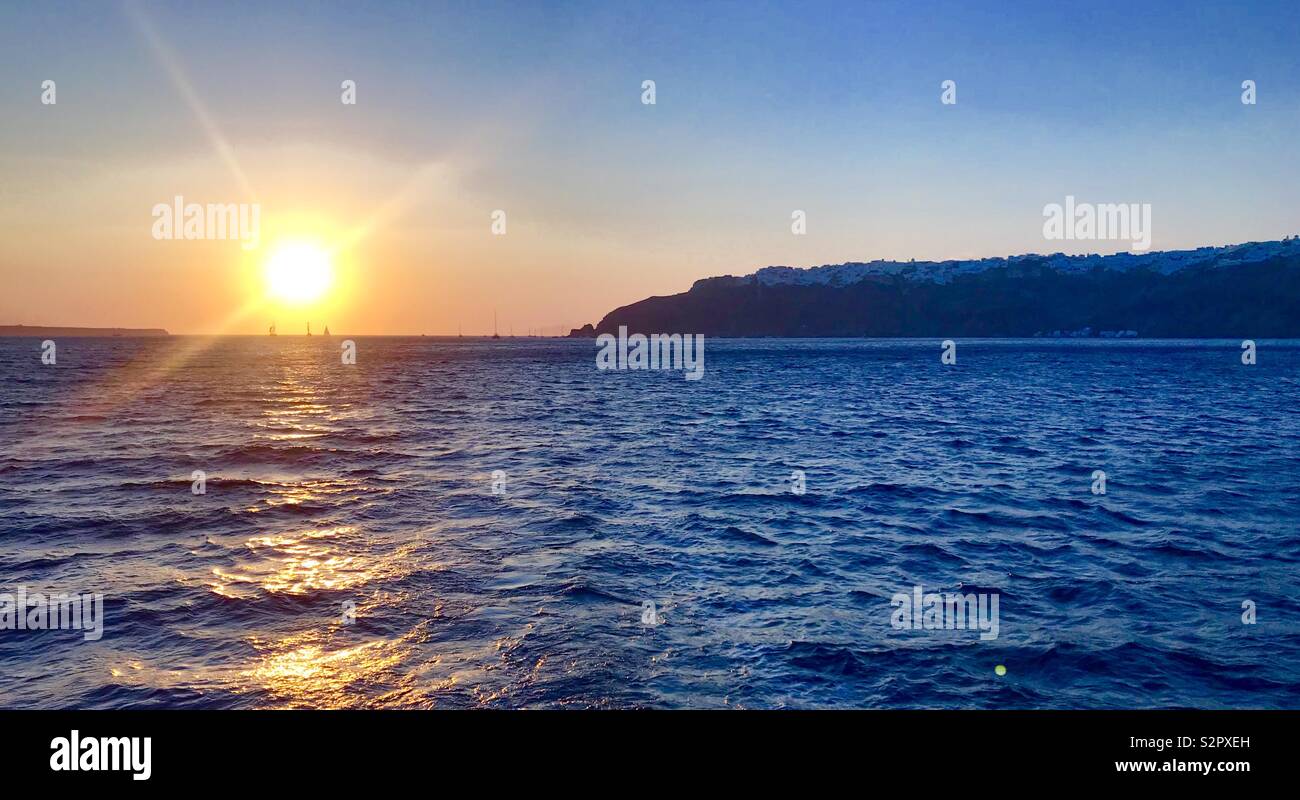 Santorin Sonnenuntergang Stockfoto Santorin Sonnenuntergang Stockfoto