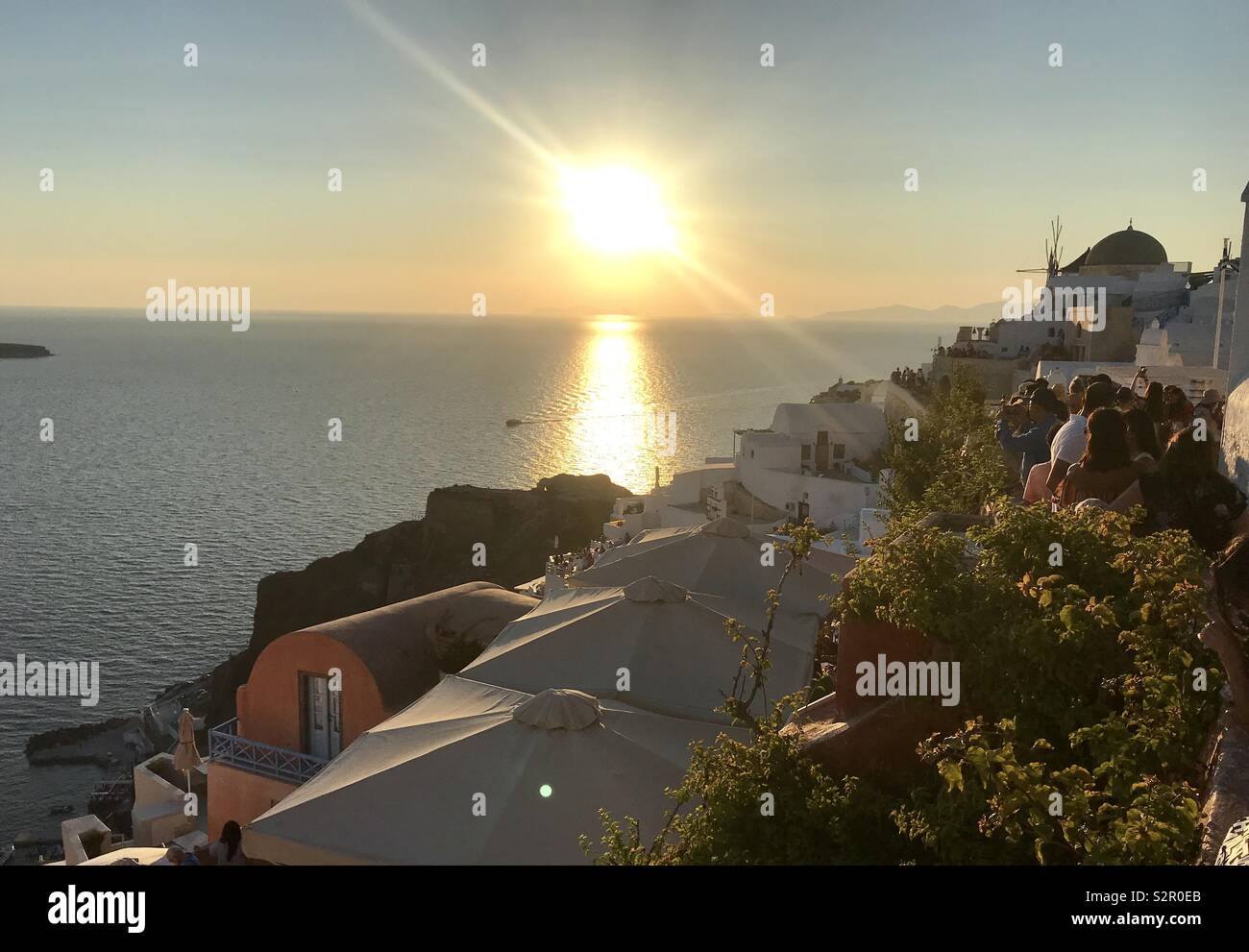 Santorin Sonnenuntergang Stockfoto Santorin Sonnenuntergang Stockfoto