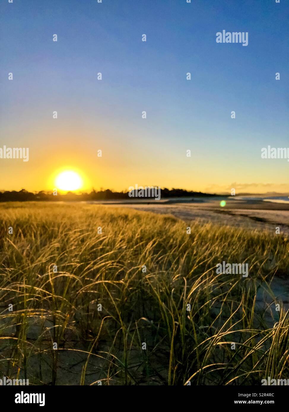 Sonnenuntergang in Byron Bay Stockfoto