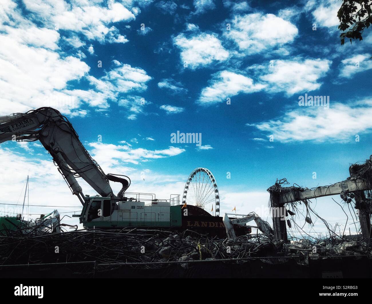 Alaskan Weise Viaduct wird in Seattle abgerissen Stockfoto