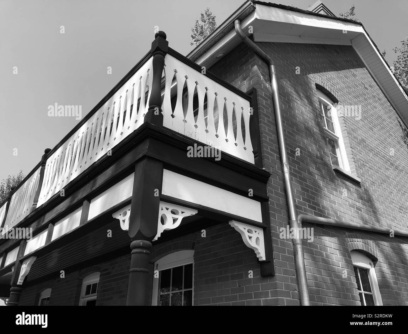 Jasper House am historischen Fell Trading Post und interpretierende Museum am Fort Edmonton Park in Edmonton, Alberta, Kanada Stockfoto