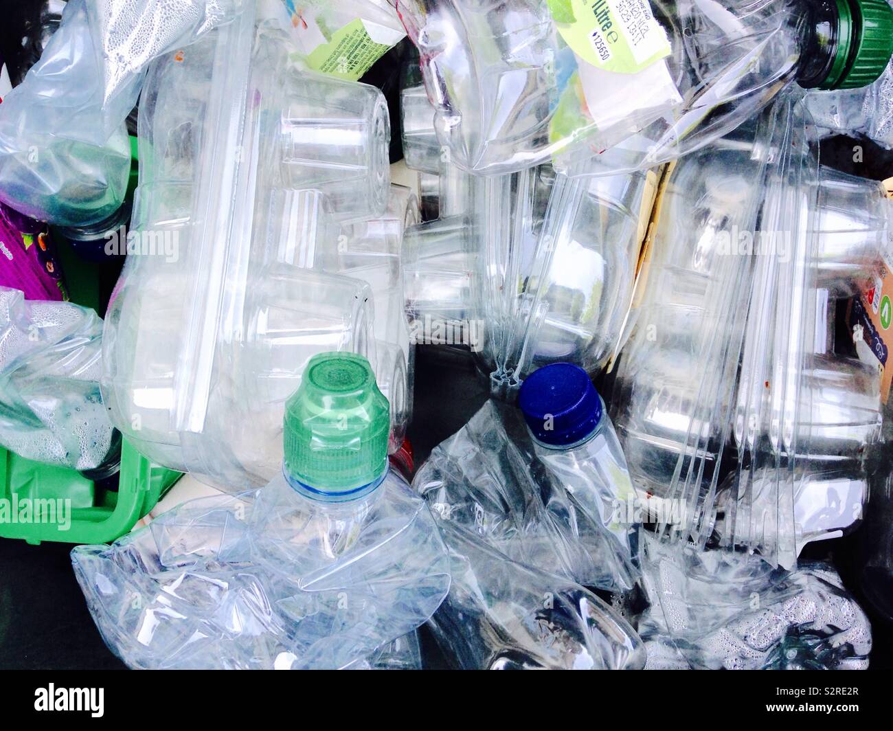 Recycling Kunststoff - Smartphone-aufgenommenes Stockfoto