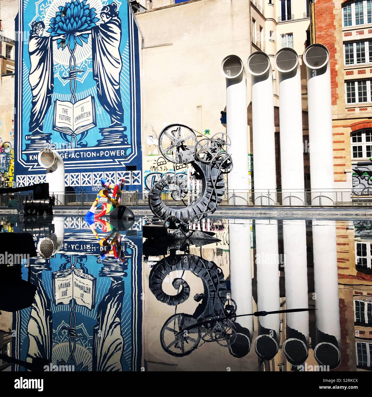 Place igor strawinsky, paris, frankreich - Smartphone-aufgenommenes Stockfoto