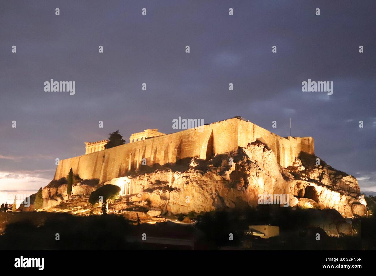 Akropolis Sonnenuntergang Stockfoto