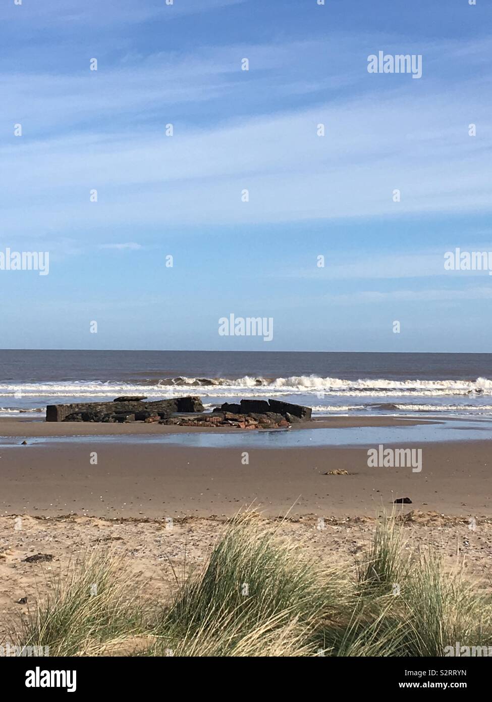 Strand bei titchwell Norfolk Stockfoto