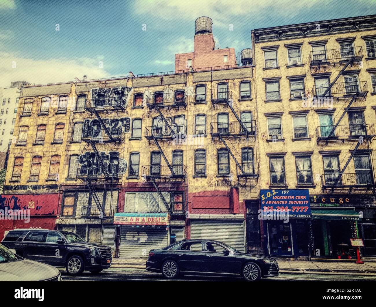 Verlassen Apartment Gebäude in Chelsea, NEW YORK CITY, USA Stockfoto