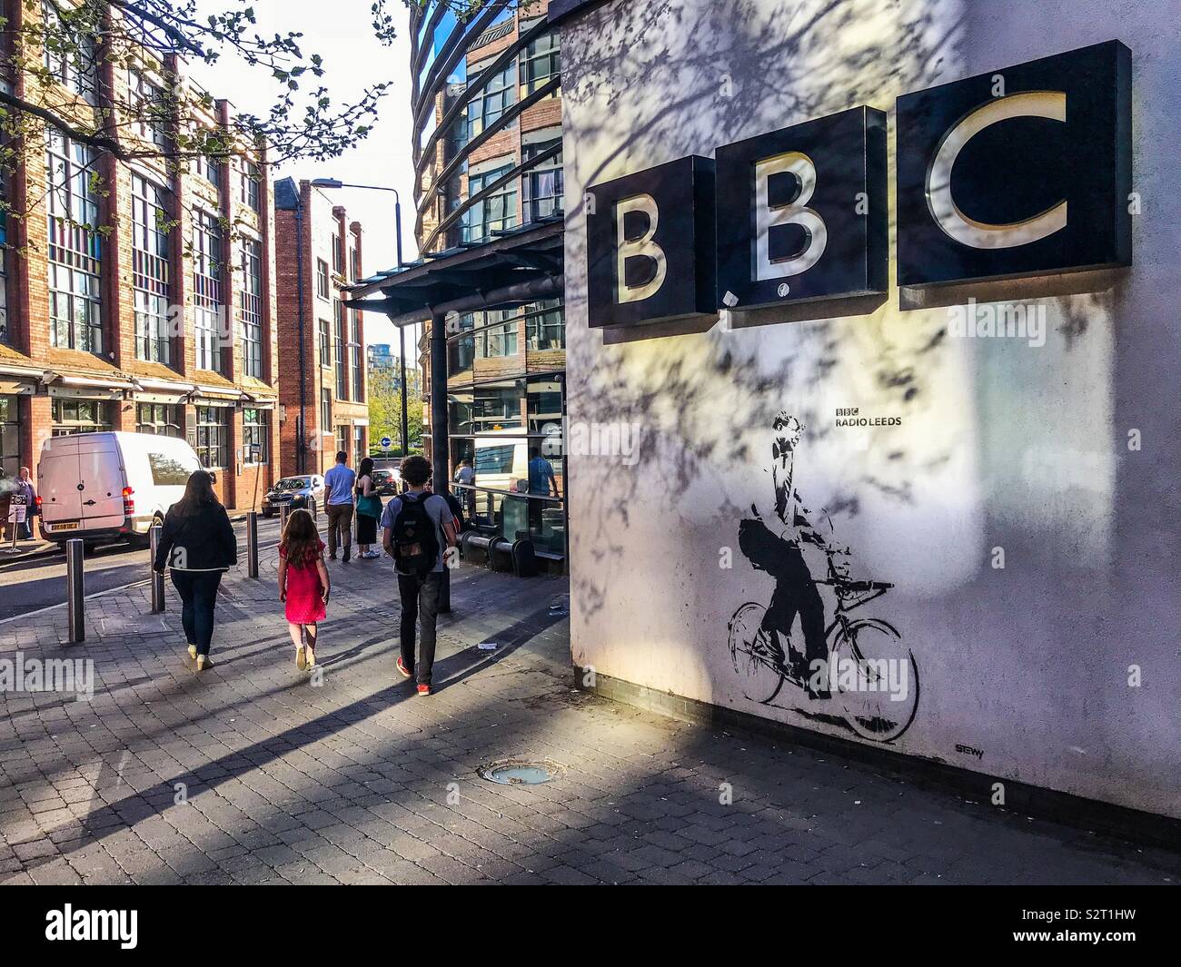 Außerhalb des Gebäudes von BBC Radio Leeds Stockfoto