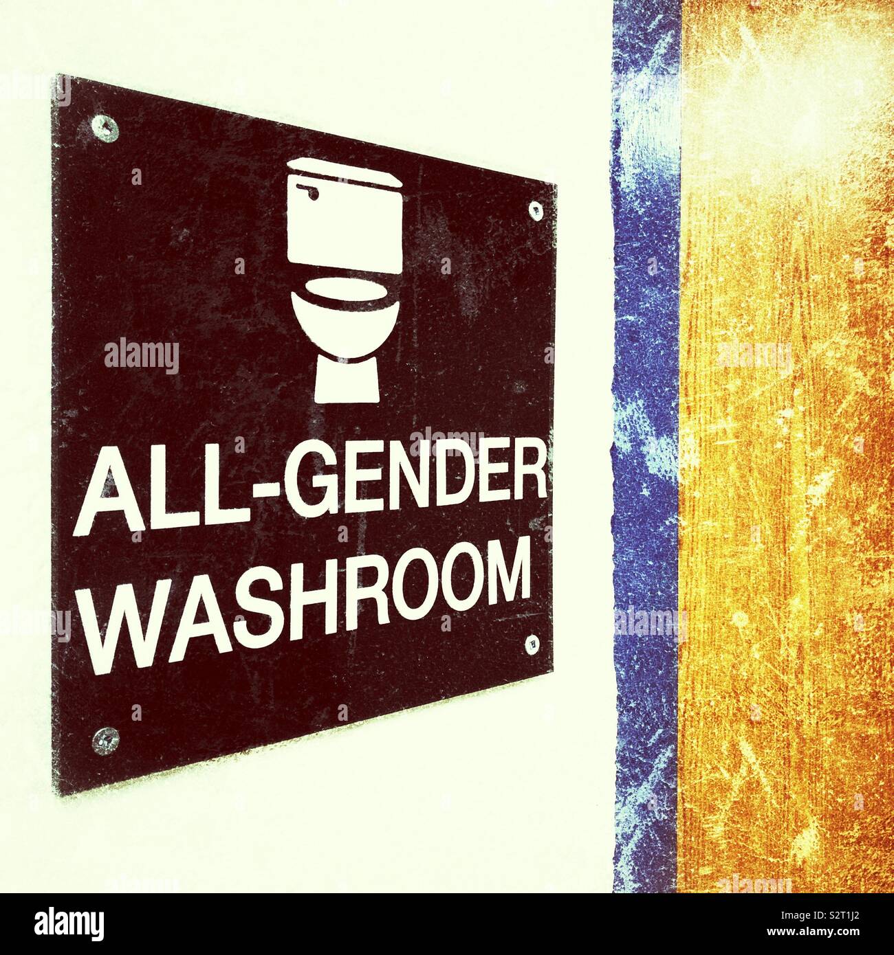 All-gender Waschraum Zeichen Stockfoto