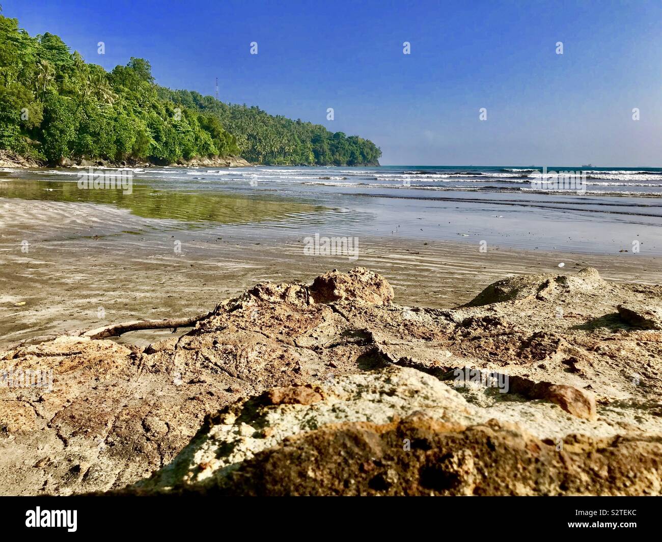 Air Manis Strand, Padang, West Sumatra, Indonesien Stockfoto