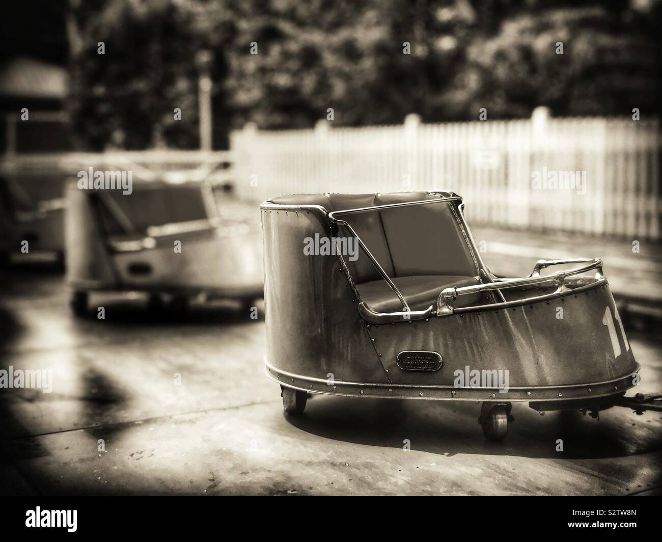 Die Peitsche, die Fahrt am Kennywood Vergnügungspark - Smartphone-aufgenommenes Stockfoto