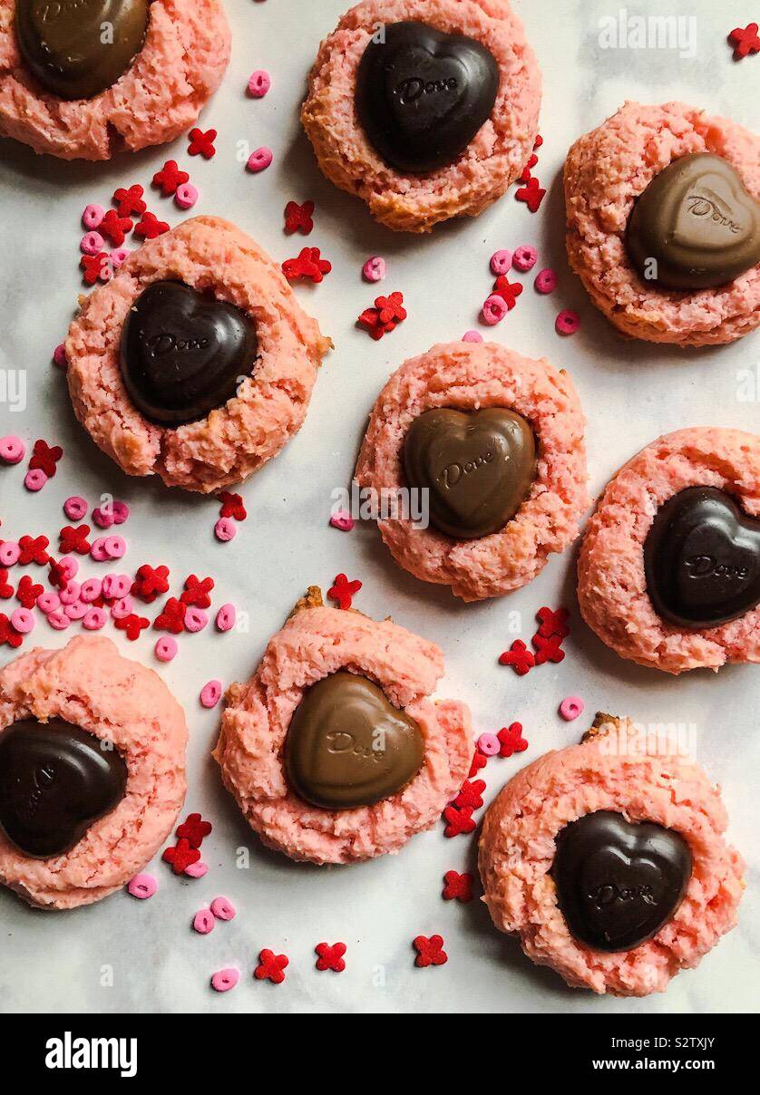 Erdbeere Cookies Stockfoto
