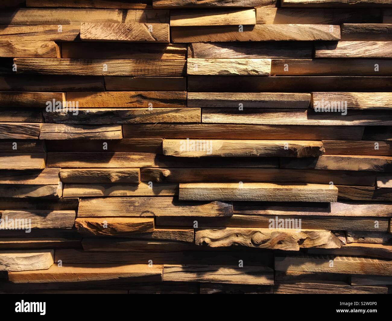 Holz- 3D Wall Panel Stockfoto
