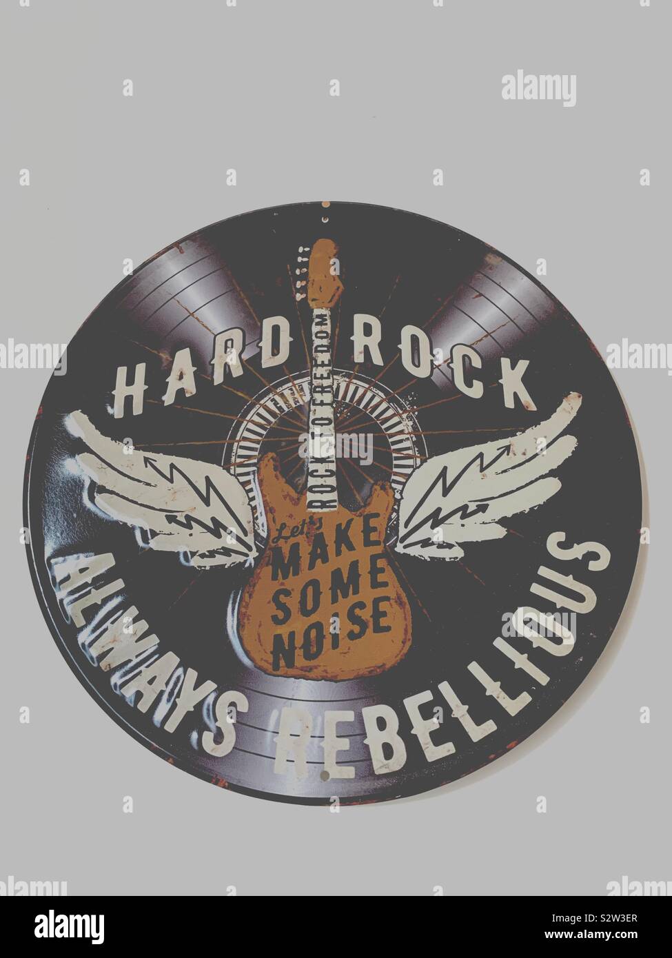 Hard Rock, immer rebellisch unterzeichnen werden. Stockfoto