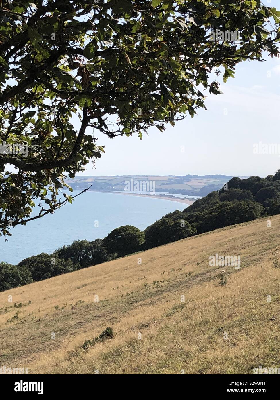 Blick entlang der Küste - Smartphone-aufgenommenes Stockfoto