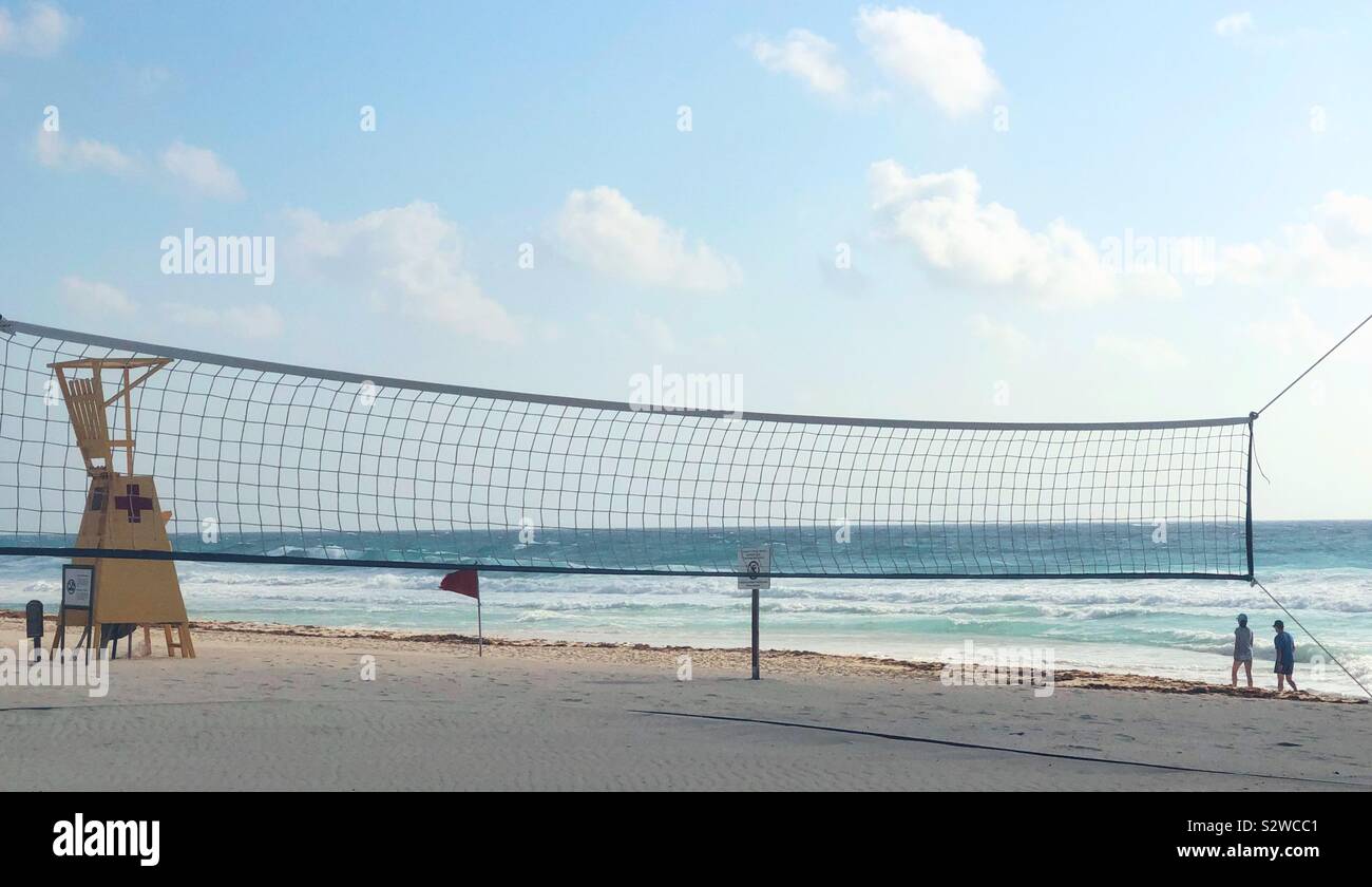 Leben am Strand in Cancun Stockfoto