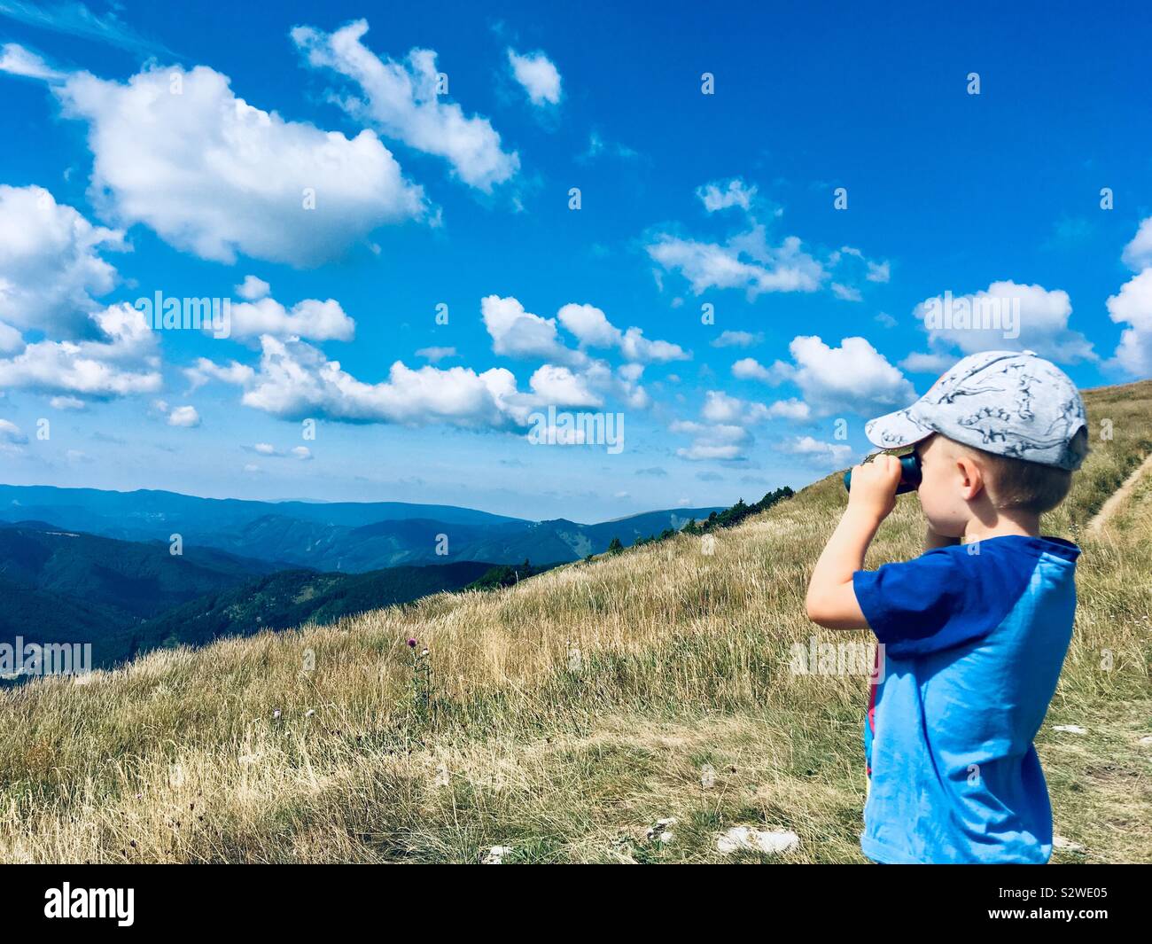 Fernglas - Smartphone-aufgenommenes Stockfoto