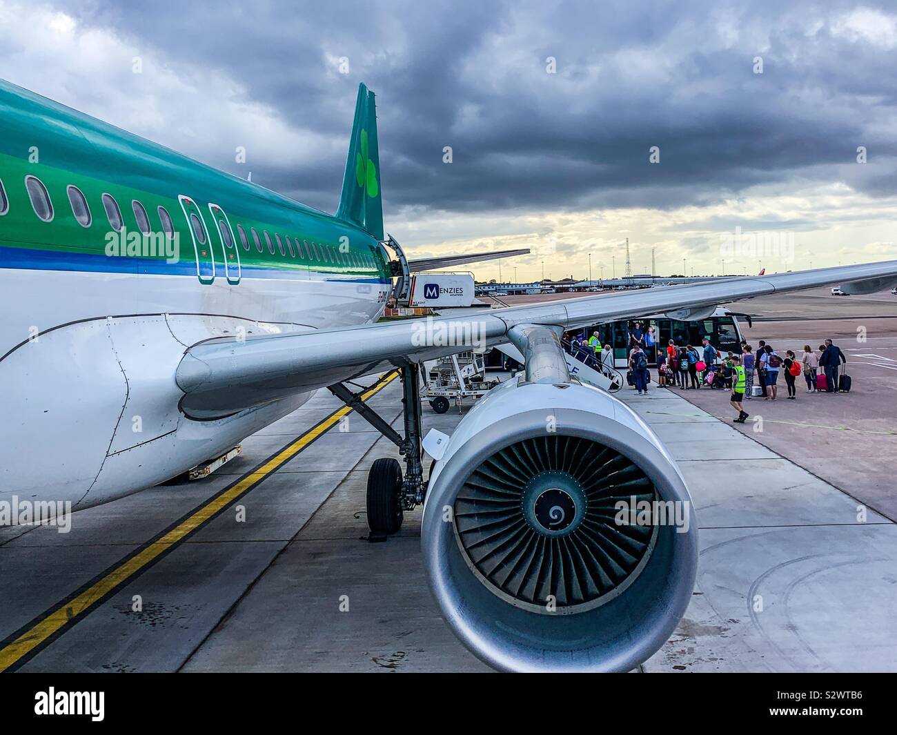 Aer Lingus A320 Flugzeug am Flughafen von Dublin Stockfoto