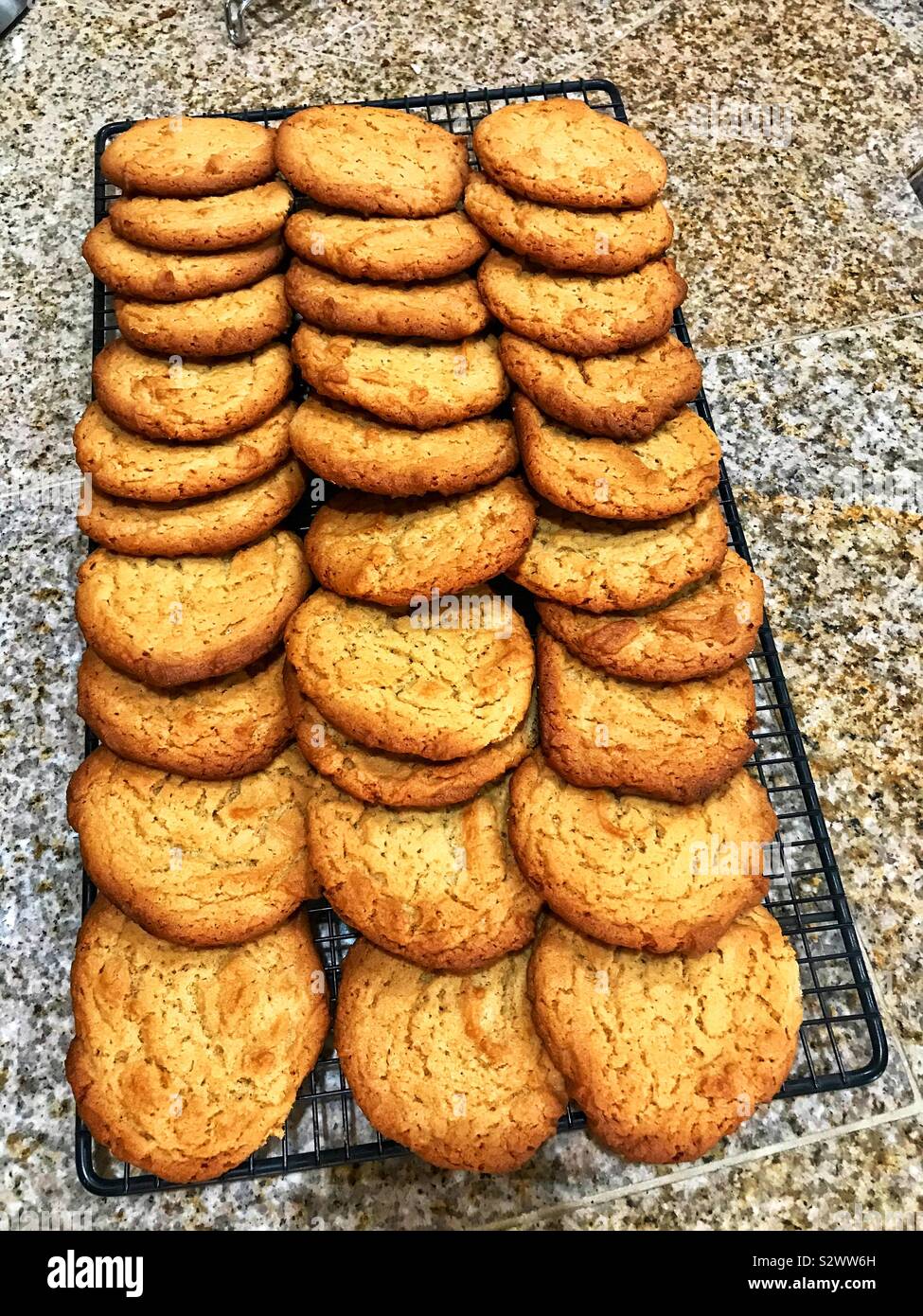 Selbstgemachte Erdnussbutter Cookies. Stockfoto